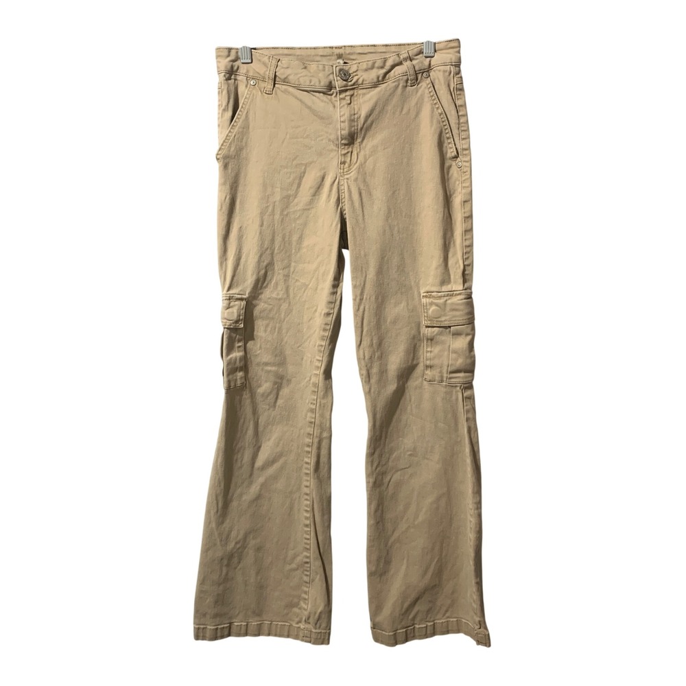 Rewash Khaki Tan Cargo Flare Pants Womens Size 7/28 Stretch Twill Streetwear